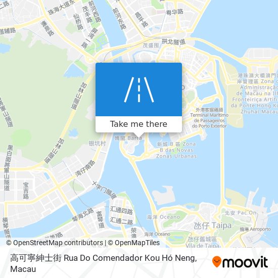 高可寧紳士街 Rua Do Comendador Kou Hó Neng map