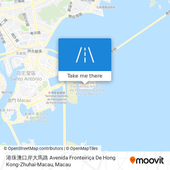 港珠澳口岸大馬路 Avenida Fronteiriça De Hong Kong-Zhuhai-Macau map