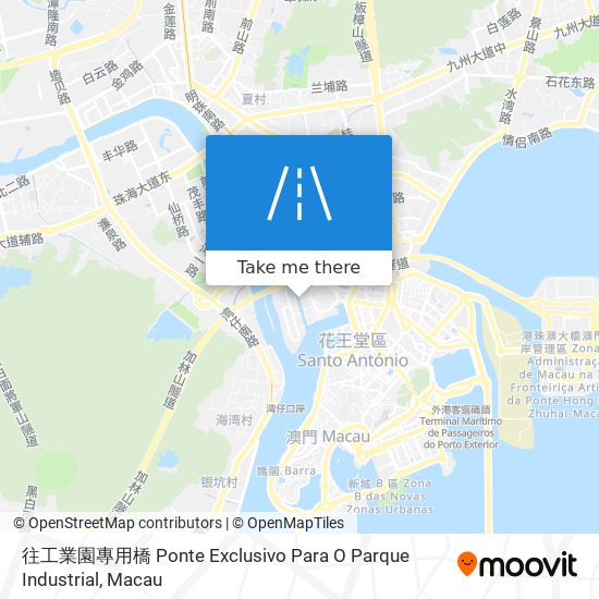 往工業園專用橋 Ponte Exclusivo Para O Parque Industrial map