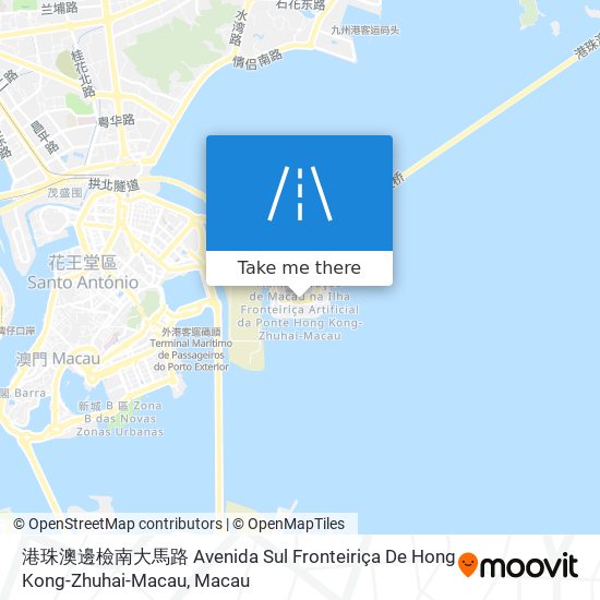 港珠澳邊檢南大馬路 Avenida Sul Fronteiriça De Hong Kong-Zhuhai-Macau map