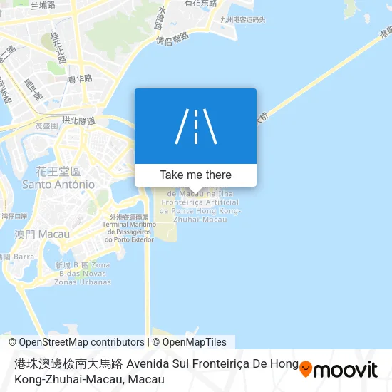 港珠澳邊檢南大馬路 Avenida Sul Fronteiriça De Hong Kong-Zhuhai-Macau地圖