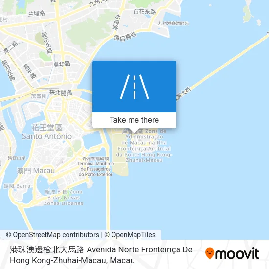 港珠澳邊檢北大馬路 Avenida Norte Fronteiriça De Hong Kong-Zhuhai-Macau map