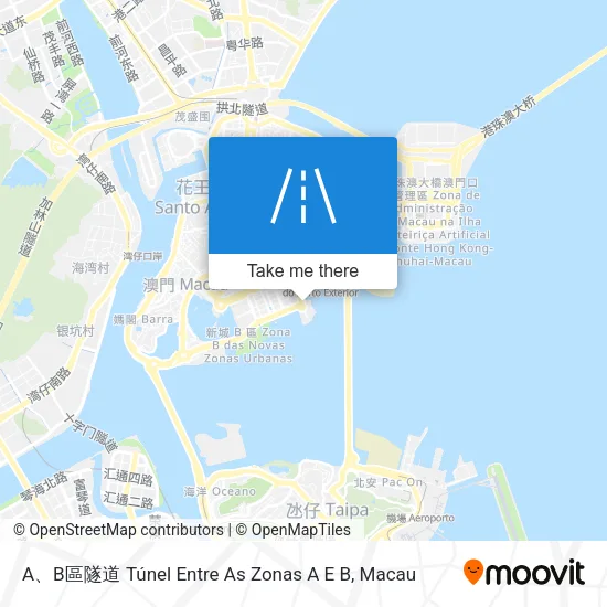 A、B區隧道 Túnel Entre As Zonas A E B map