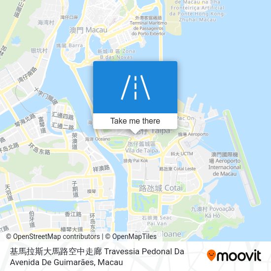 基馬拉斯大馬路空中走廊 Travessia Pedonal Da Avenida De Guimarães map