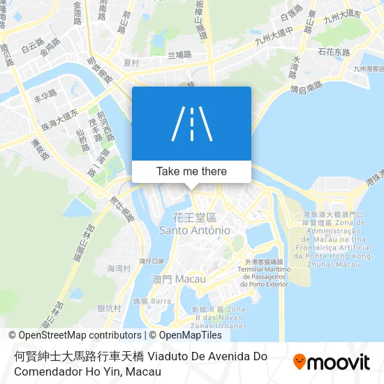 何賢紳士大馬路行車天橋 Viaduto De Avenida Do Comendador Ho Yin地圖
