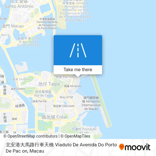 北安港大馬路行車天橋 Viaduto De Avenida Do Porto De Pac on地圖