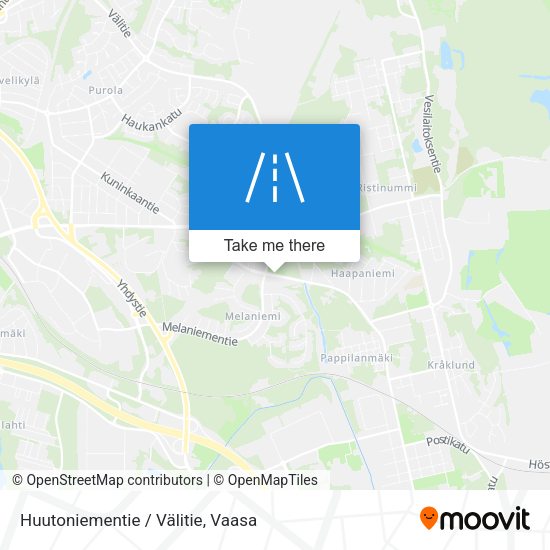 Huutoniementie / Välitie map