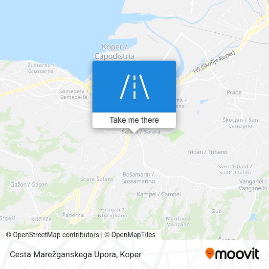 Cesta Marežganskega Upora map