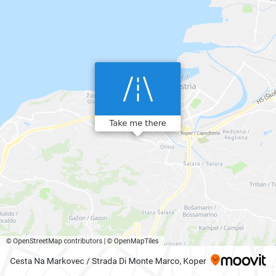 Cesta Na Markovec / Strada Di Monte Marco map