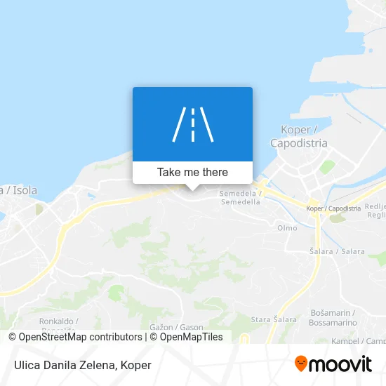 Ulica Danila Zelena map