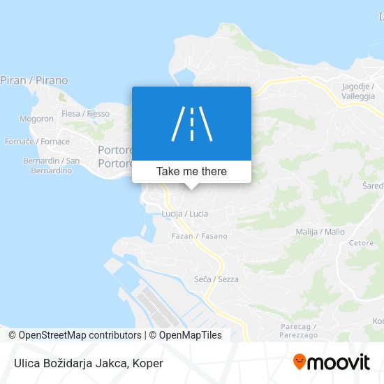 Ulica Božidarja Jakca map