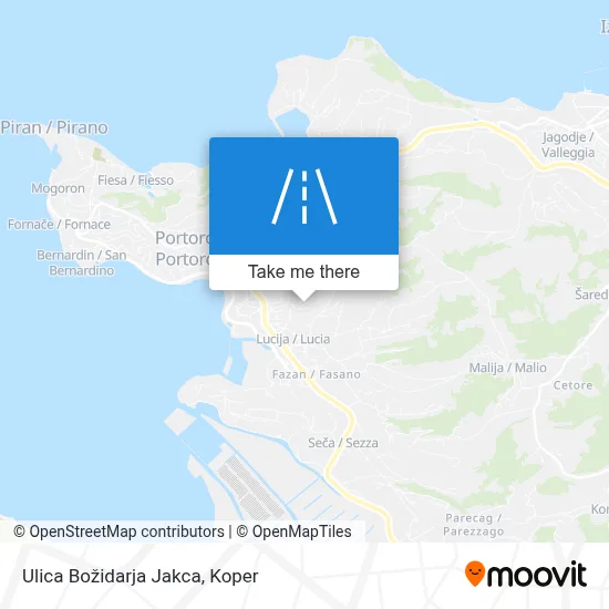 Ulica Božidarja Jakca map