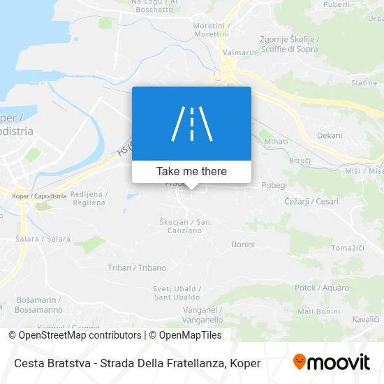 Cesta Bratstva - Strada Della Fratellanza map