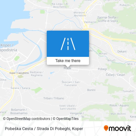 Pobeška Cesta / Strada Di Pobeghi map