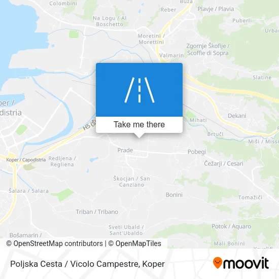 Poljska Cesta / Vicolo Campestre map