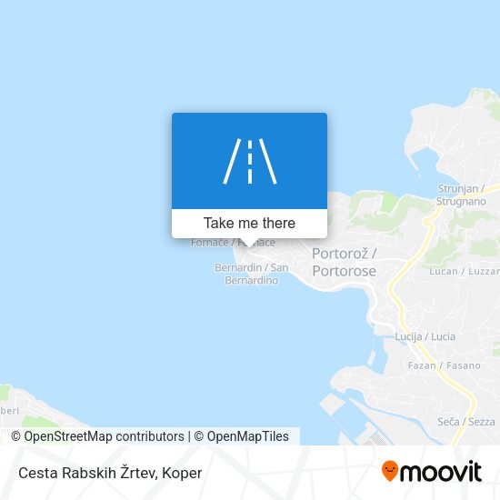 Cesta Rabskih Žrtev map