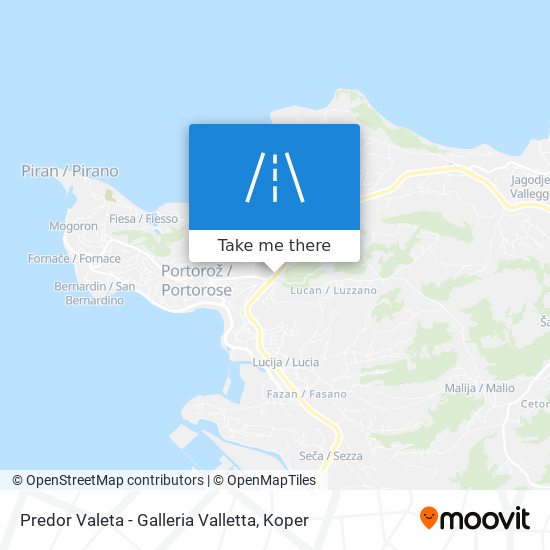 Predor Valeta - Galleria Valletta map