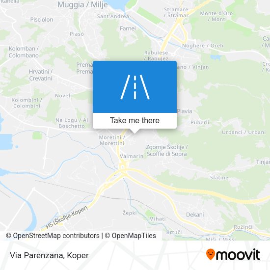 Via Parenzana map