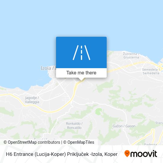 H6 Entrance (Lucija-Koper) Priključek -Izola map