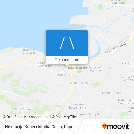 H6 (Lucija-Koper) Istrska Cesta map