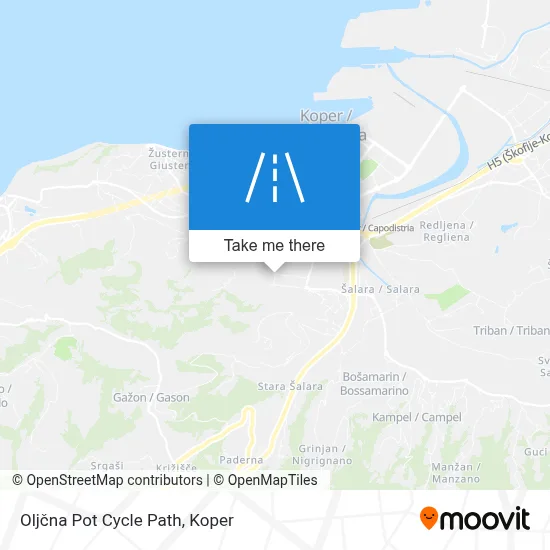 Oljčna Pot Cycle Path map