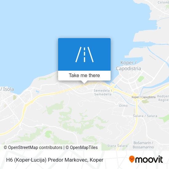 H6 (Koper-Lucija) Predor Markovec map