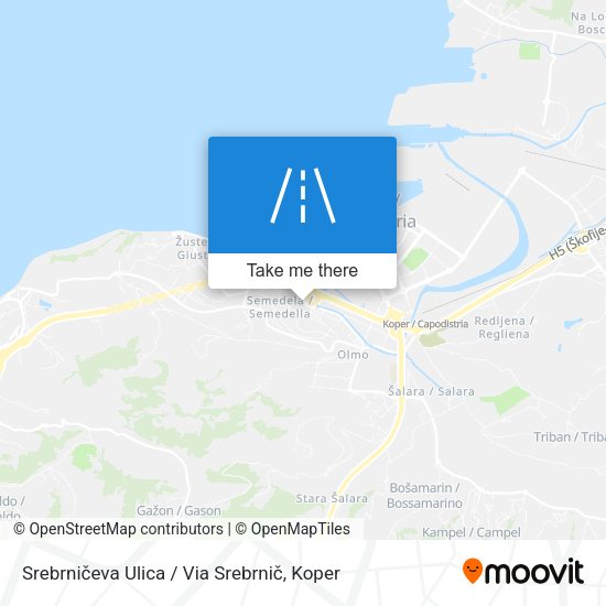 Srebrničeva Ulica / Via Srebrnič map