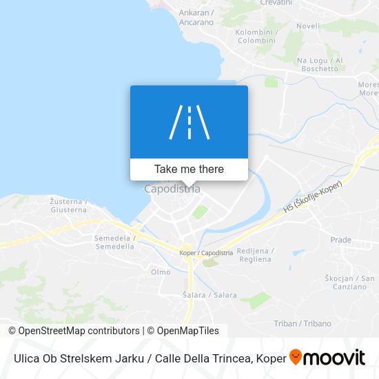 Ulica Ob Strelskem Jarku / Calle Della Trincea map