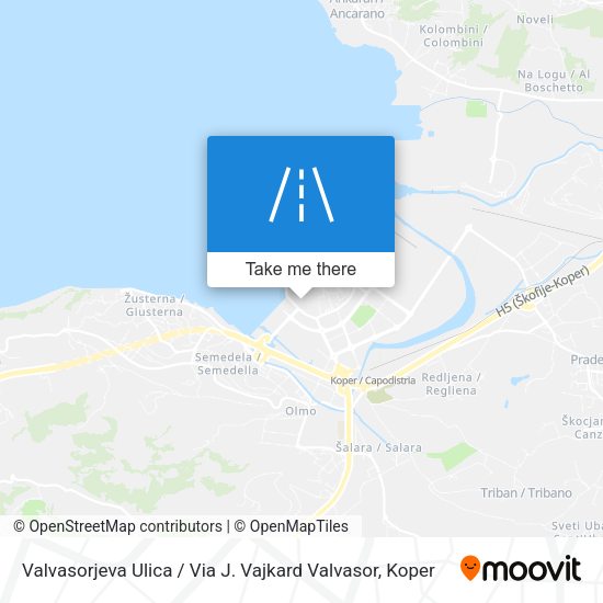Valvasorjeva Ulica / Via J. Vajkard Valvasor map