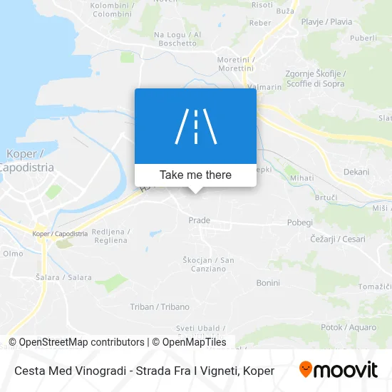 Cesta Med Vinogradi - Strada Fra I Vigneti map
