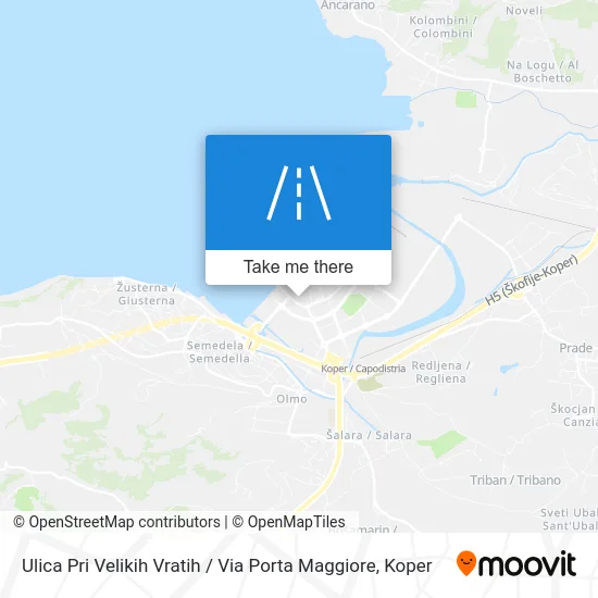 Ulica Pri Velikih Vratih / Via Porta Maggiore map