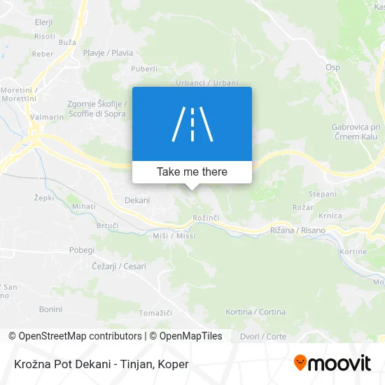 Krožna Pot Dekani - Tinjan map