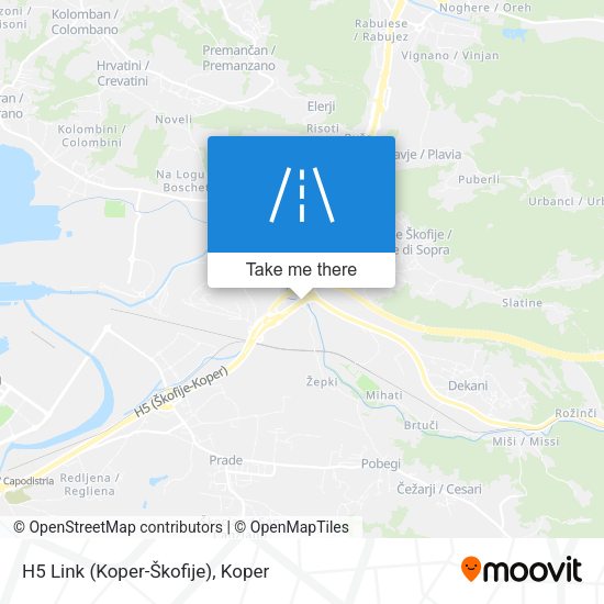 H5 Link (Koper-Škofije) map
