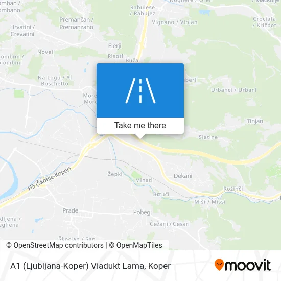 A1 (Ljubljana-Koper) Viadukt Lama map