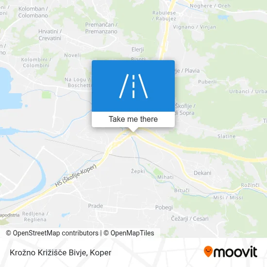 Krožno Križišče Bivje map