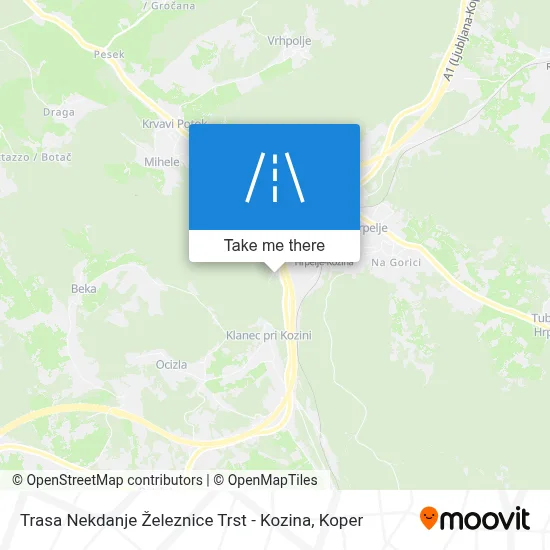 Trasa Nekdanje Železnice Trst - Kozina map