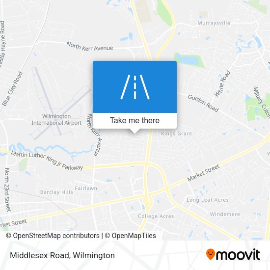 Middlesex Road map