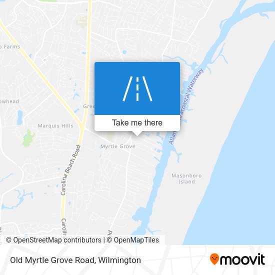 Old Myrtle Grove Road map