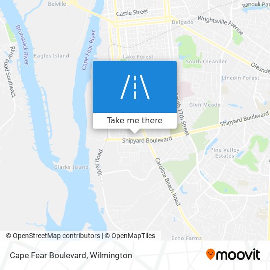 Cape Fear Boulevard map
