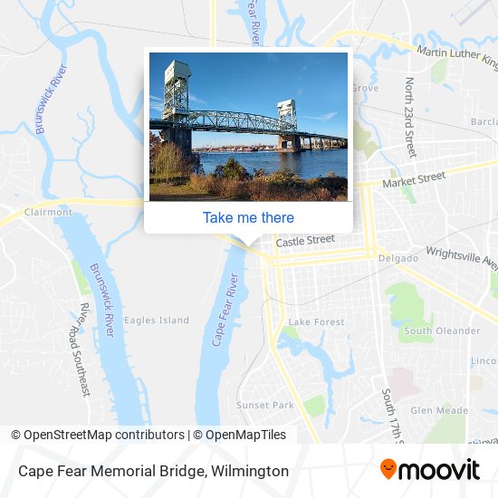 Cape Fear Memorial Bridge map