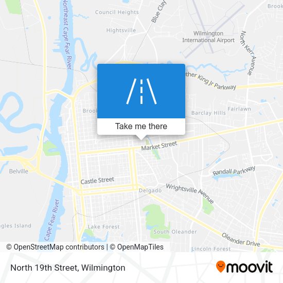 North 19th Street map