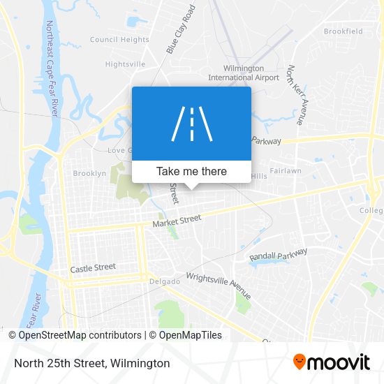 North 25th Street map