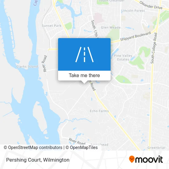 Pershing Court map