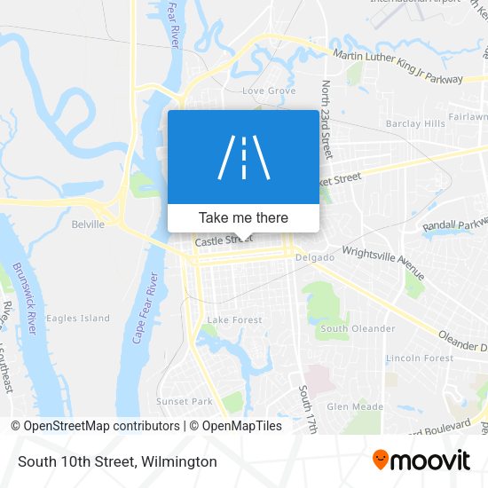 South 10th Street map