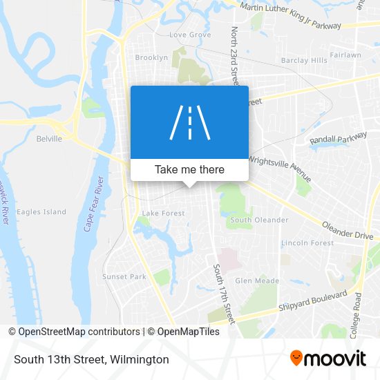 South 13th Street map