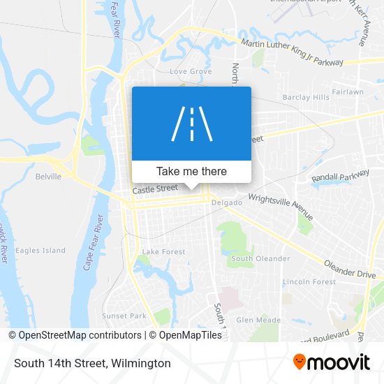 South 14th Street map