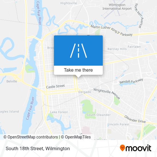 South 18th Street map