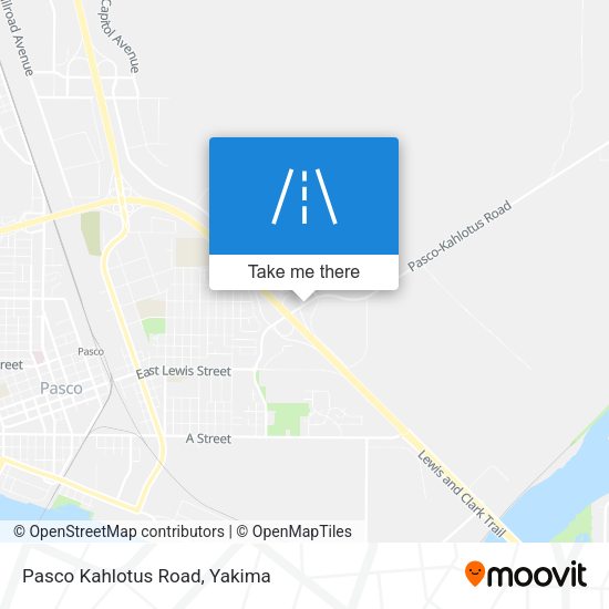 Pasco Kahlotus Road map