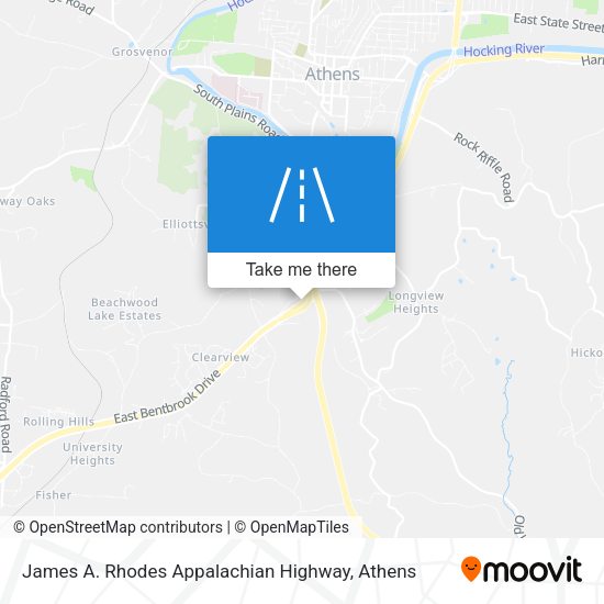 James A. Rhodes Appalachian Highway map