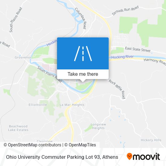 Ohio University Commuter Parking Lot 93 map